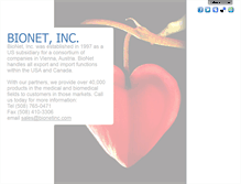 Tablet Screenshot of bionetinc.com